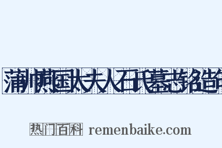 蒲帅燕国太夫人石氏墓志铭造句是什么意思的图片